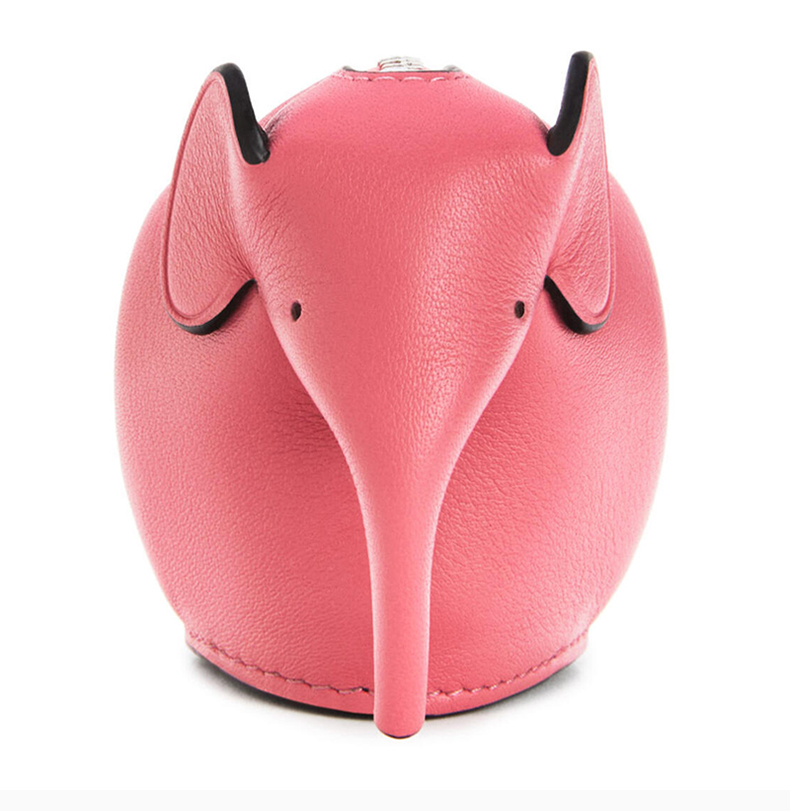 loewe/罗意威 女士棕色牛皮革经典徽标压花装饰小象挂饰挂件钥匙扣