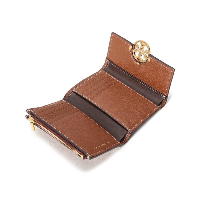 tory burch/汤丽柏琦 2021款 tb钱包 女士miller系列皮革短款翻盖钱包