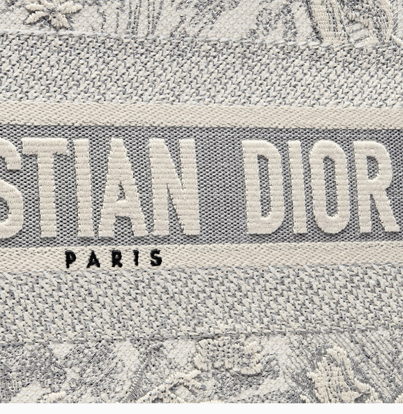 dior/迪奥 book tote系列小号女士织物经典字母徽标茹伊印花图案刺绣