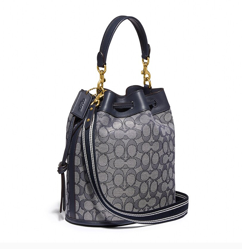 coach/蔻驰【21春夏新款】field bucket系列女士拼色鞣制皮革经典双c