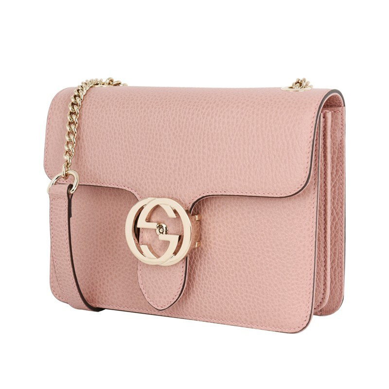 瑕疵折扣gucci/古驰脏脏粉风琴皮质链条包510304 cao0g 5806女包