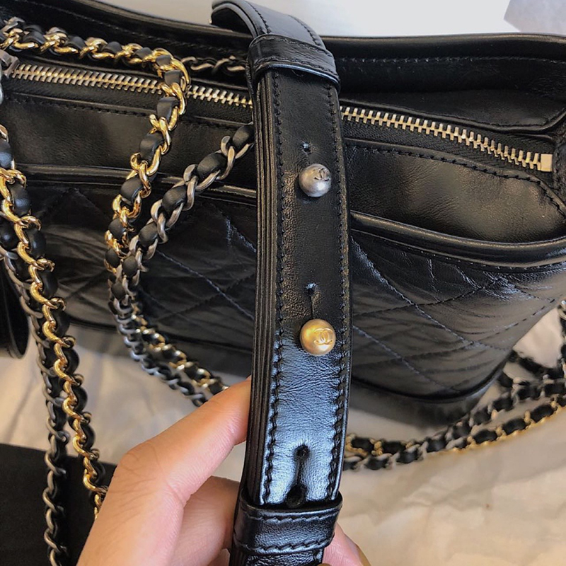 包税】chanel/香奈儿 gabrielle系列 流浪包 单肩斜挎包 小号 黑色