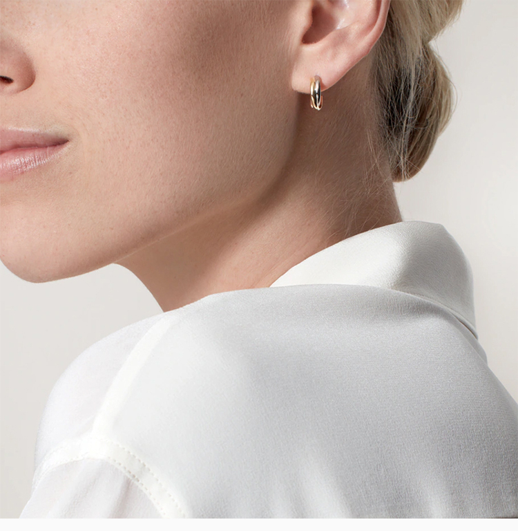 【cartier卡地亚 耳环】cartier/卡地亚 trinity系列女士拼色三色18k