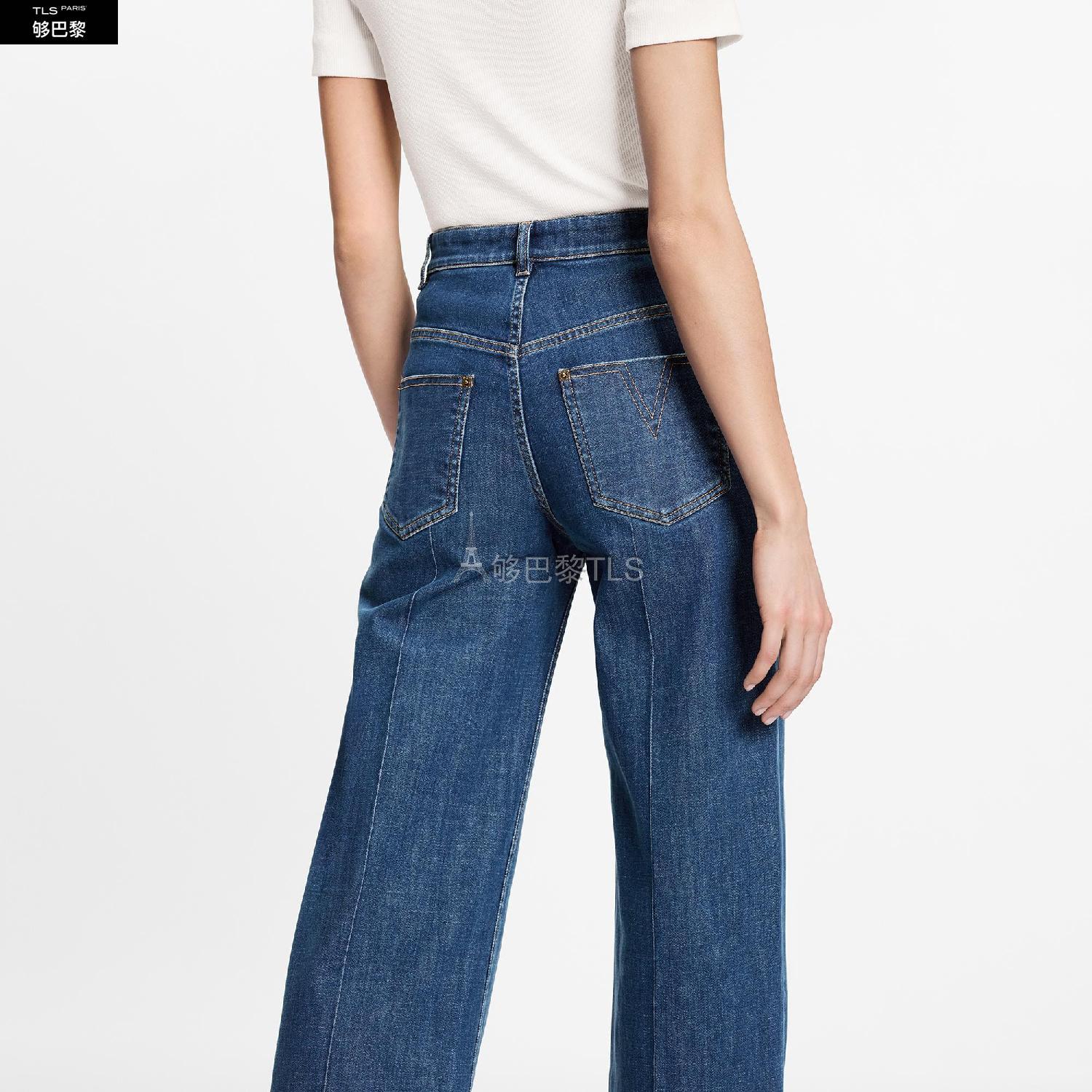 【包邮包税】 lv路易威登 21年秋冬 女士 牛仔裤 jean droit retro en