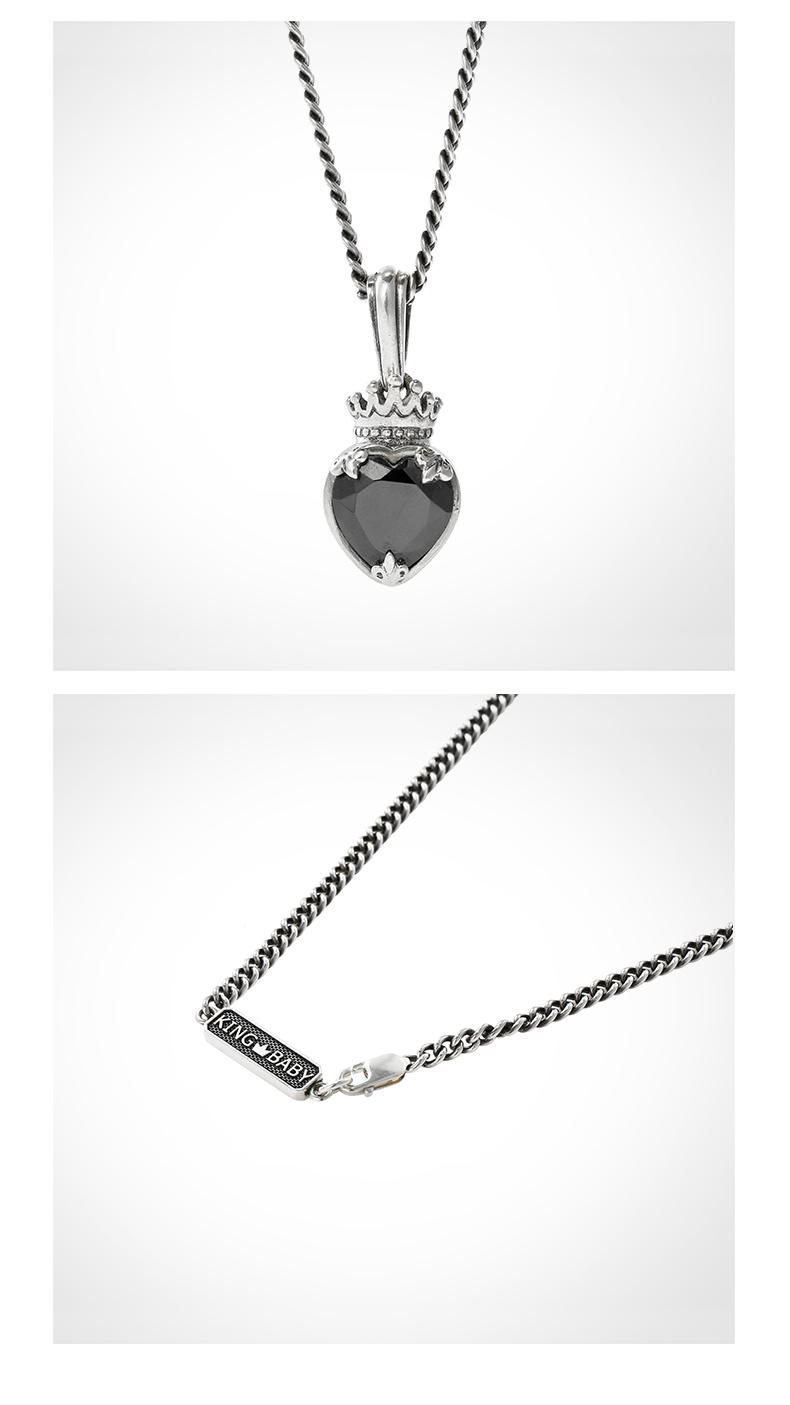 kingbaby/kingbaby 经典系列 大号黑玛瑙皇冠心挂坠 q10-9044e