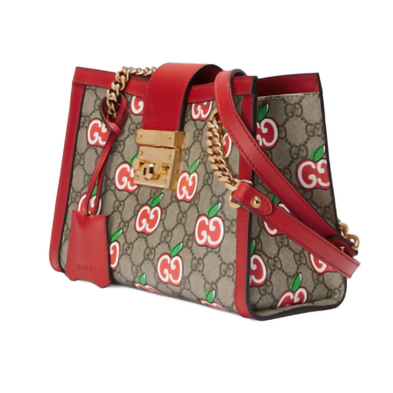 瑕疵折扣gucci/古驰苹果双g帆布/配皮手提包498156 khnkg 9761