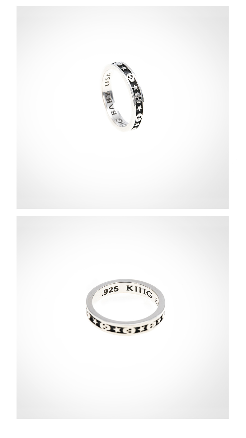 kingbaby/kingbaby 经典系列 骷髅与星星联排戒指k20-5160