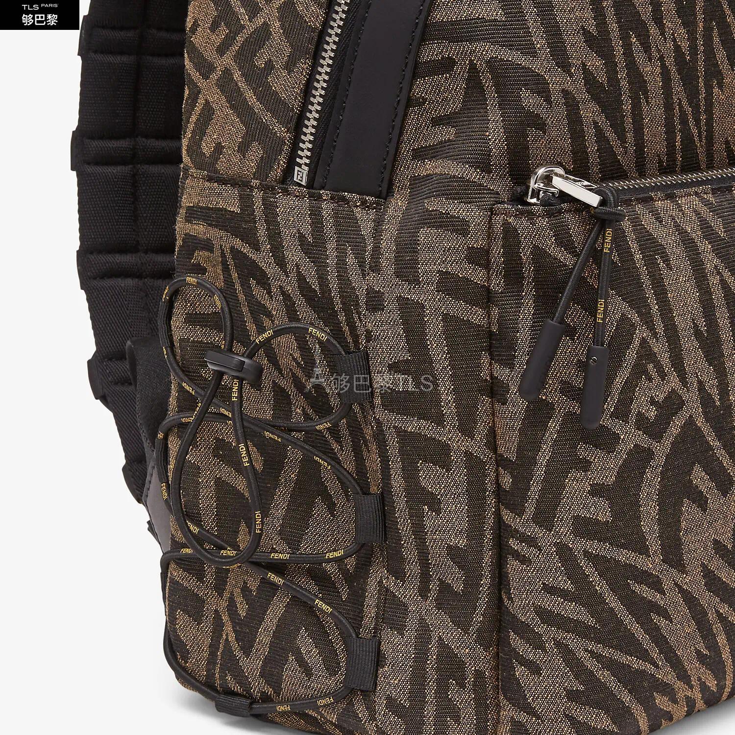 【包邮包税】 fendi芬迪 21年秋冬 男士 双肩包 棕色ff vertigo布料