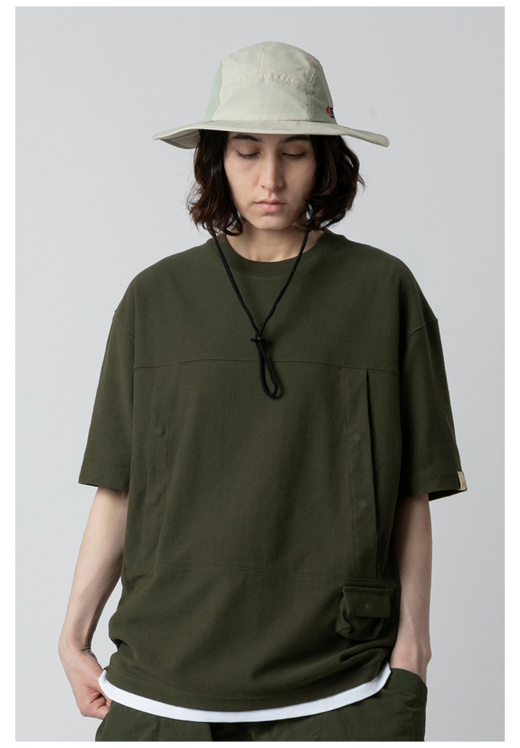 tmcaz/tmcaz军绿色橄榄绿色 21年春夏新款 smock pocket tee山系城市