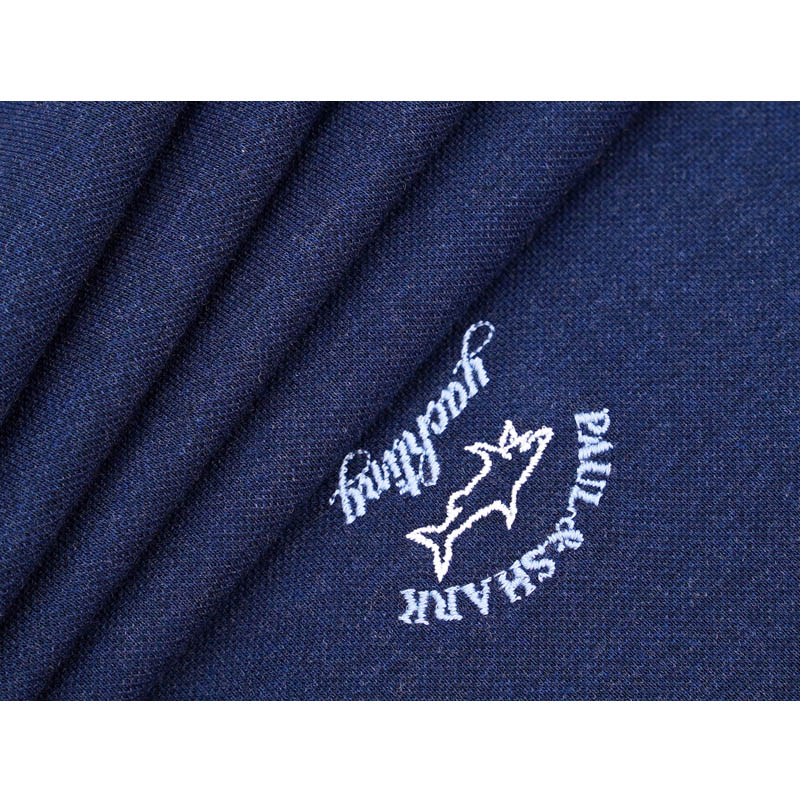 paul&shark/鲨鱼 logo经典 时尚休闲风 纯棉蓝色修身版 舒适透气 男士