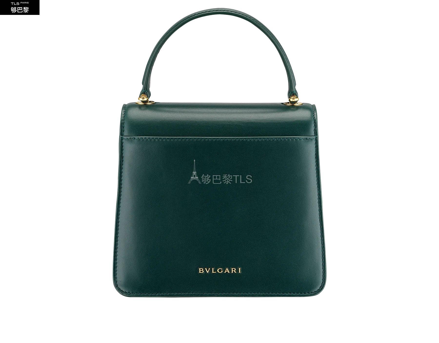 forest emerald, avec doublure interieure en cuir nappa bordeaux