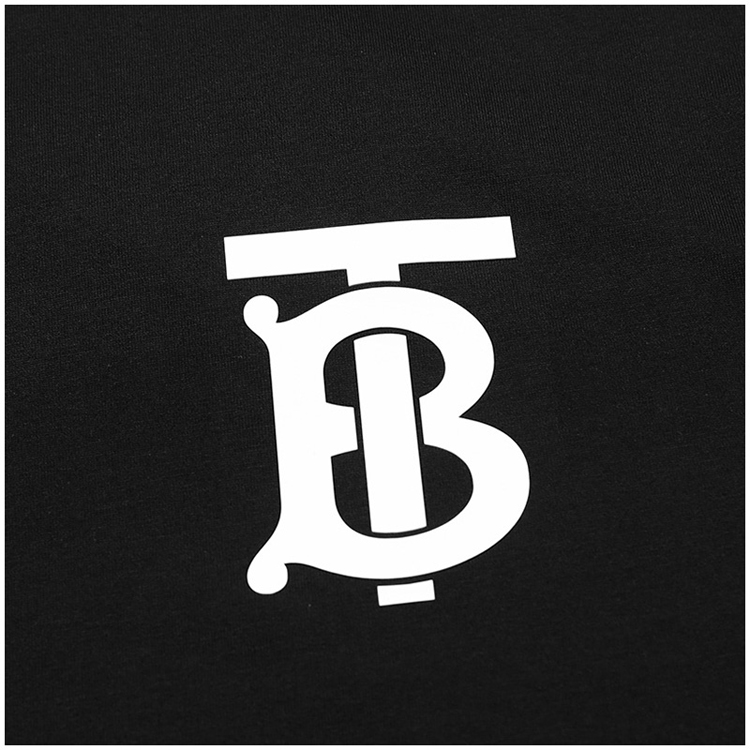 【包邮包税】burberry/博柏利 巴宝莉男装男士黑色棉质时尚简约圆领