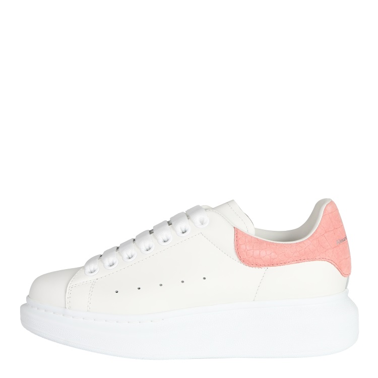 alexander mcqueen/亚历山大麦昆 女士粉尾休闲运动鞋小白鞋 650788