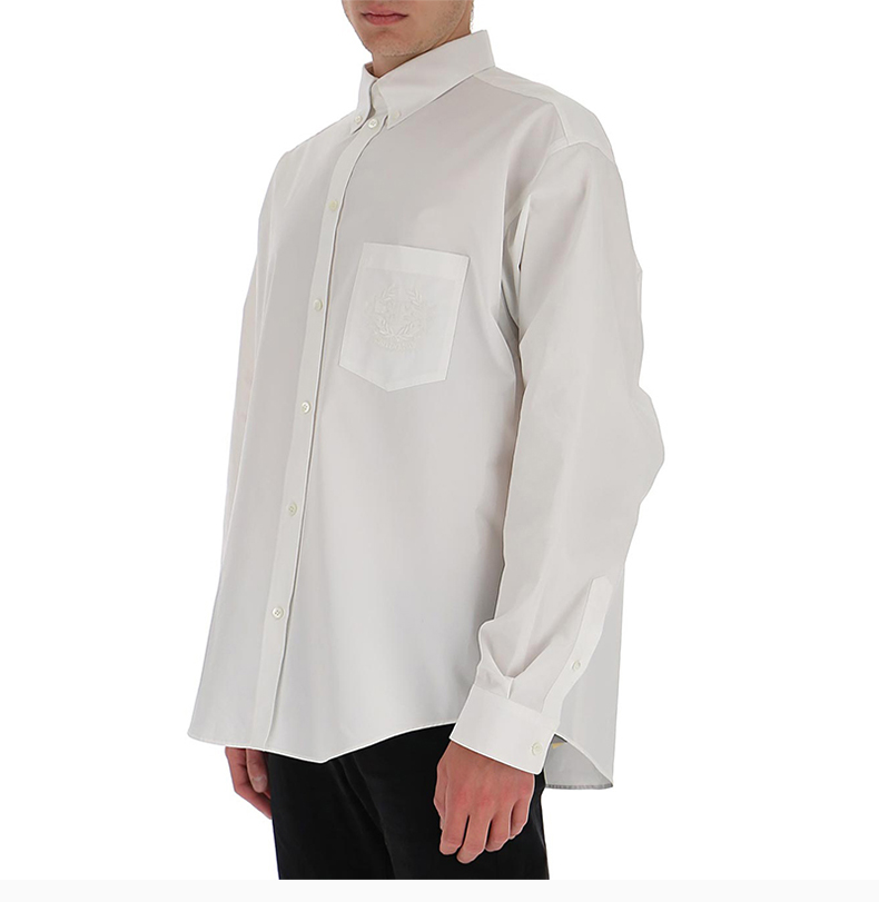 balenciaga 巴黎世家 男士 服装 21春夏 白色翻领系扣棉质长袖衬衫