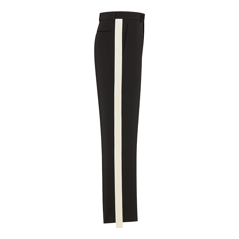 【包税】dior/迪奥 21年秋冬新款 男士复古黑色羊毛斜纹布带饰边休闲