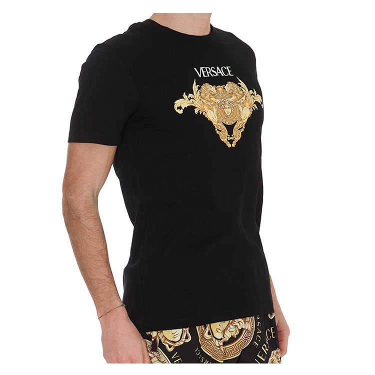【包税】versace/范思哲 男装男士黑色棉质时尚简约美杜莎头像短袖t恤