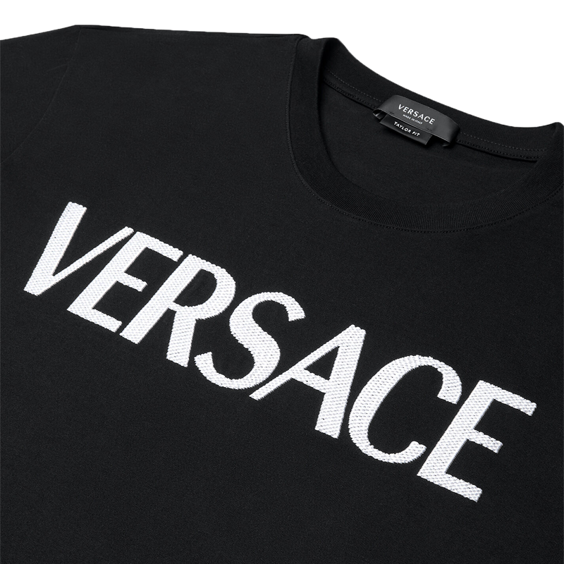 versace/范思哲 经典款式logo字母棉质男士短袖t恤 1001284 1a00918