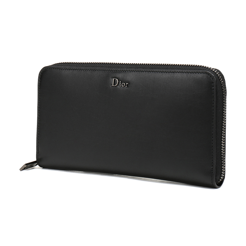 【包税】dior/迪奥 男包男士黑色皮革时尚经典拉链长款钱包钱夹手拿包