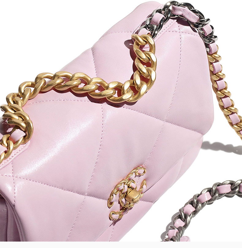 【包税】chanel/香奈儿 女士经典菱格纹小羊皮口盖包链条包单肩包 斜