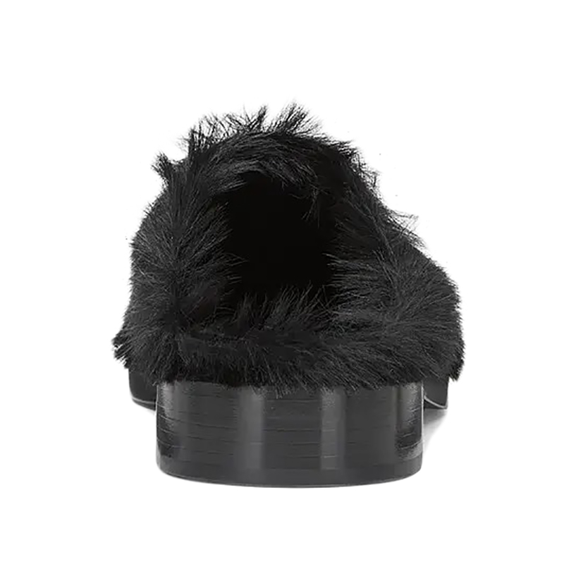 【包税】fendi/芬迪 2021年秋冬新款 男士黑色小牛皮带毛木屐凉鞋7d