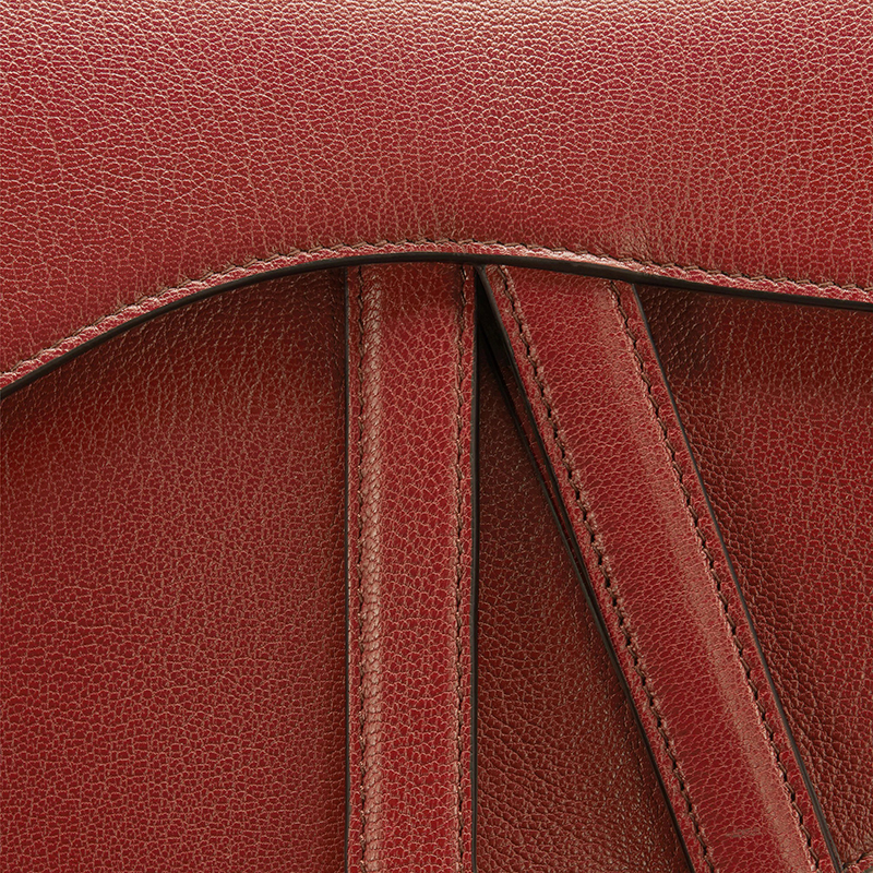 【包税】dior/迪奥 2021秋冬新款 saddle系列 女士砖红色山羊皮翻盖d