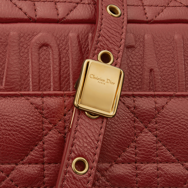 【包税】dior/迪奥 2021秋冬新款 caro系列 女士中号砖红色柔软小牛皮