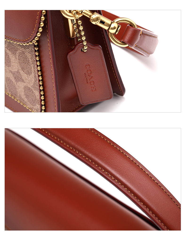 coach/蔻驰21新品老花牛皮革女士手提斜挎单肩包6793b