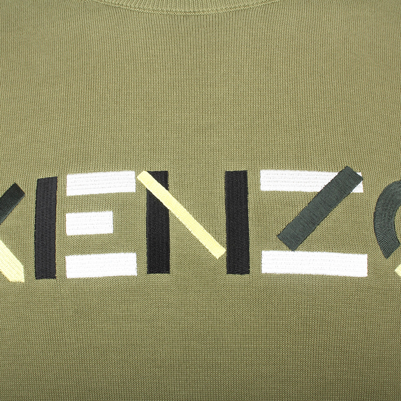 kenzo/高田贤三 男士绿色字母logo休闲百搭针织衫/毛衣卫衣fb55pu5413