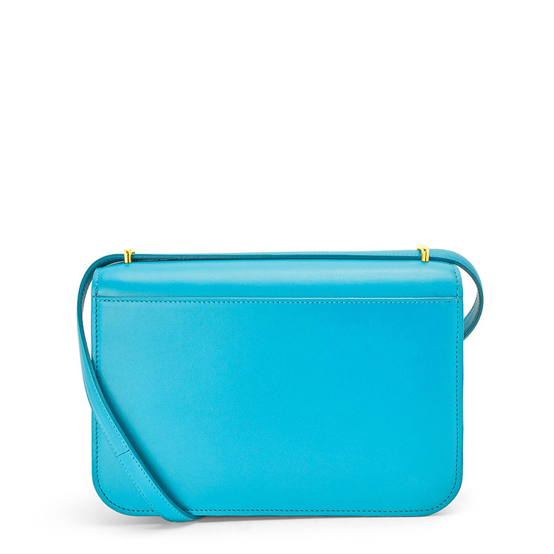 【包税】loewe/罗意威 2021秋冬新款 goya系列 女士青色真丝小牛皮