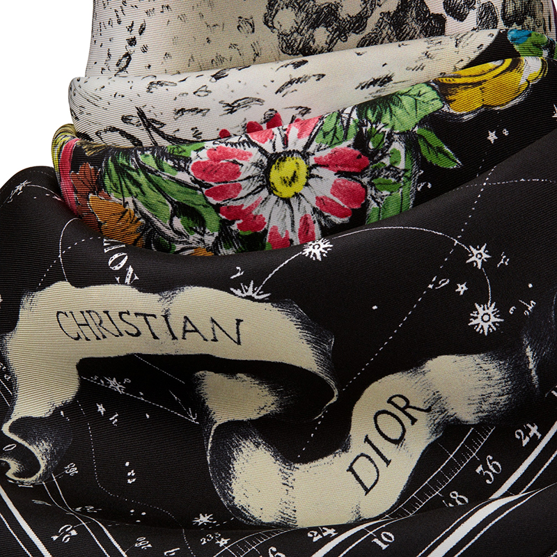 【dior迪奥 丝巾】【包税】dior/迪奥 21年秋冬新款 女士黑色真丝斜纹