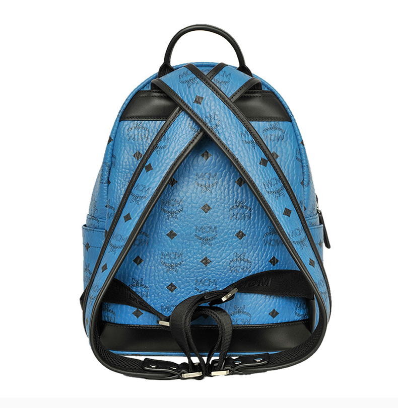 【包税】 mcm 女士清新蓝时尚双肩包背包女包mmk7sve80lc01