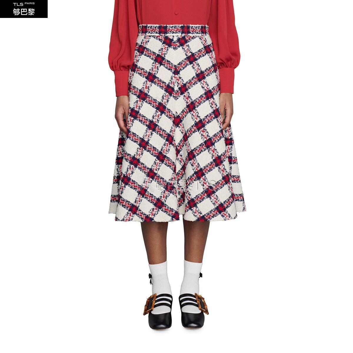 【包邮包税】 gucci古驰 21年春夏 女士 格纹花呢半身裙 652128 zaglk