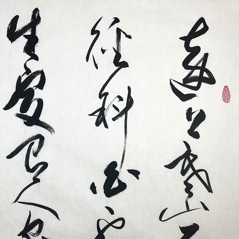 特价/北京大学教授王岳川书法《山行》69x138cm/书法文字