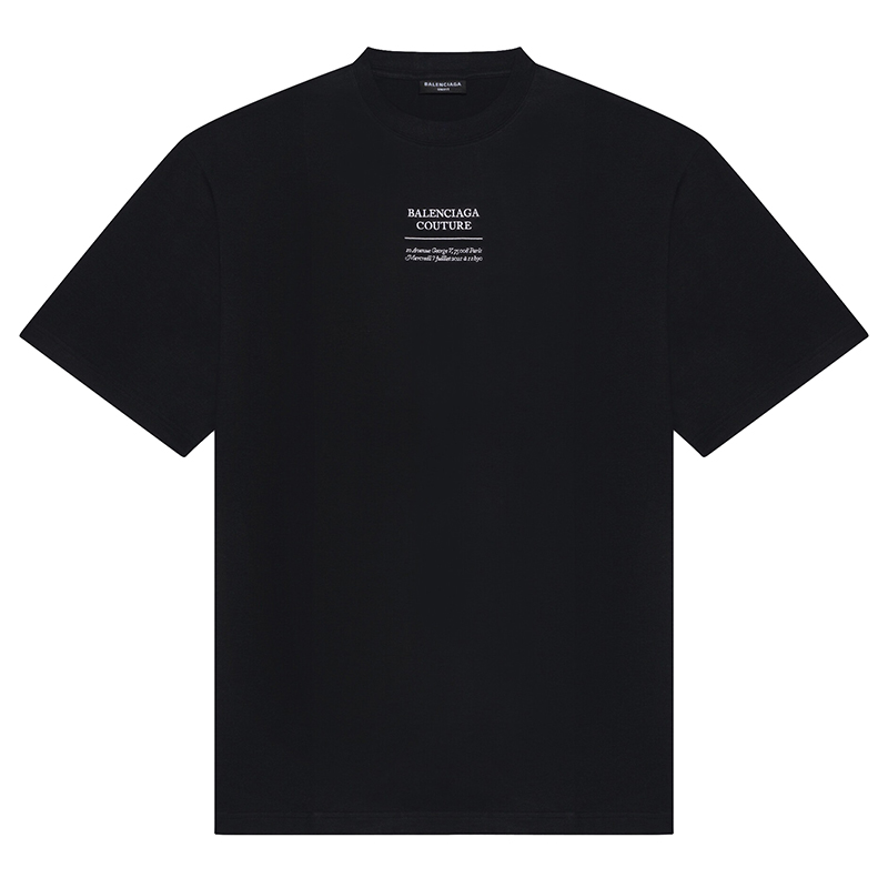 【包税】balenciaga/巴黎世家 21年秋冬新款 男士黑色平纹针织t恤