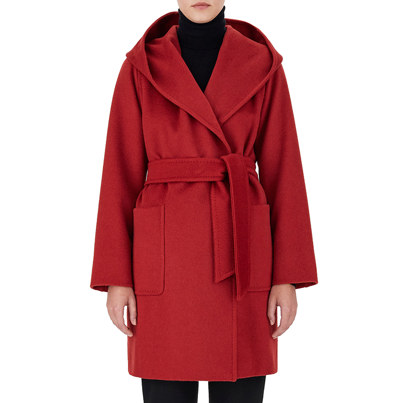 【包税】maxmara/麦丝玛拉 经典款 rialto系列 女士红色纯骆驼毛大衣