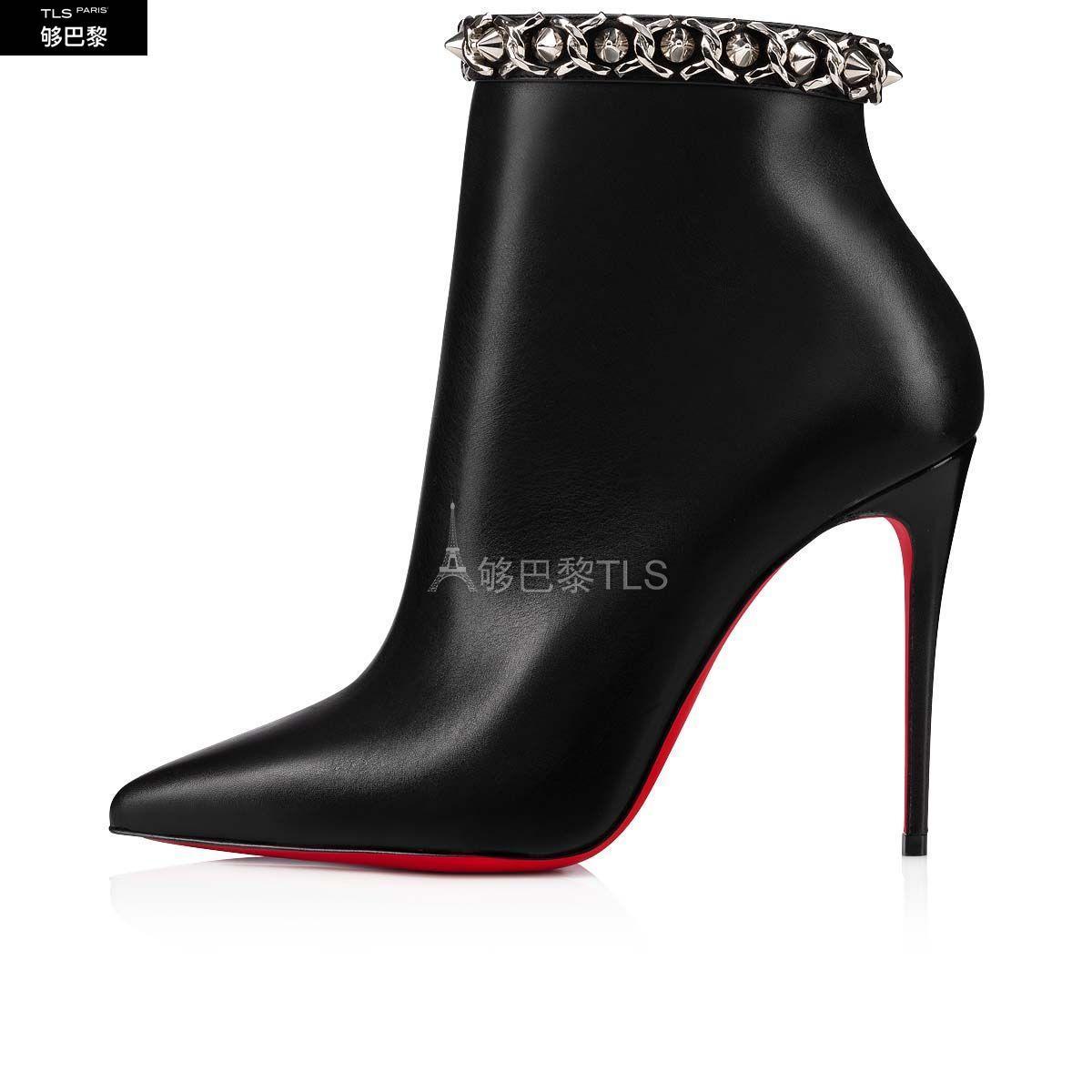 【包邮包税】 cl红底鞋 21年春夏 女士 短靴 booty chain 100 mm