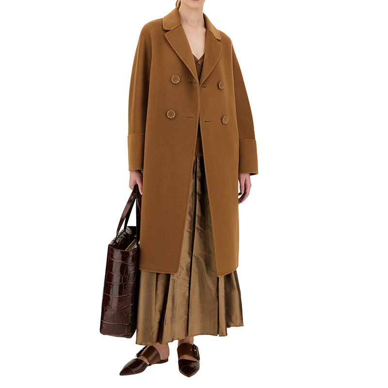 【包税】maxmara/麦丝玛拉 经典款 aloe系列 女士棕色羊毛羊绒大衣