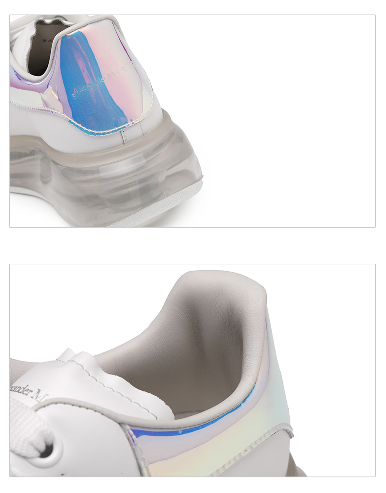 alexander mcqueen/亚历山大麦昆21新品透明鞋底镭射尾女士休闲运动鞋