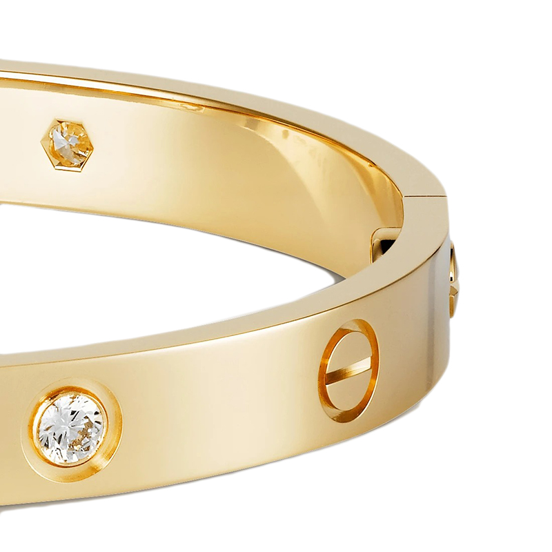 【包税】cartier/卡地亚 经典love系列 18k金黄金镶嵌4颗钻石手镯b