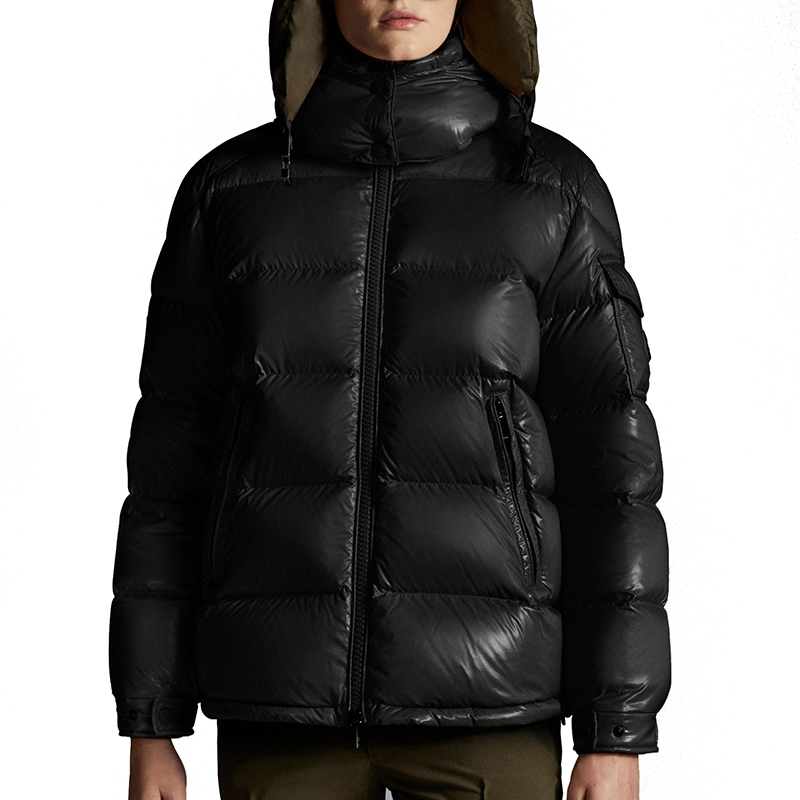【包税】moncler/蒙克莱 21年秋冬新款 maire系列 女士黑色漆面双拉链