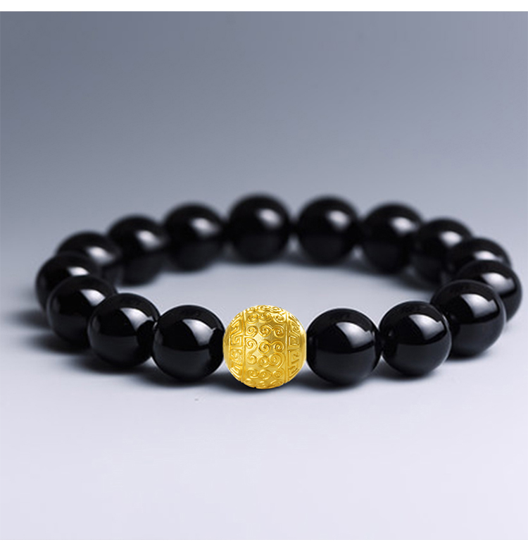 璀尚/璀尚珠宝 祥云 黄金足金3d硬金男士手链转运珠串珠 jxhjs0014