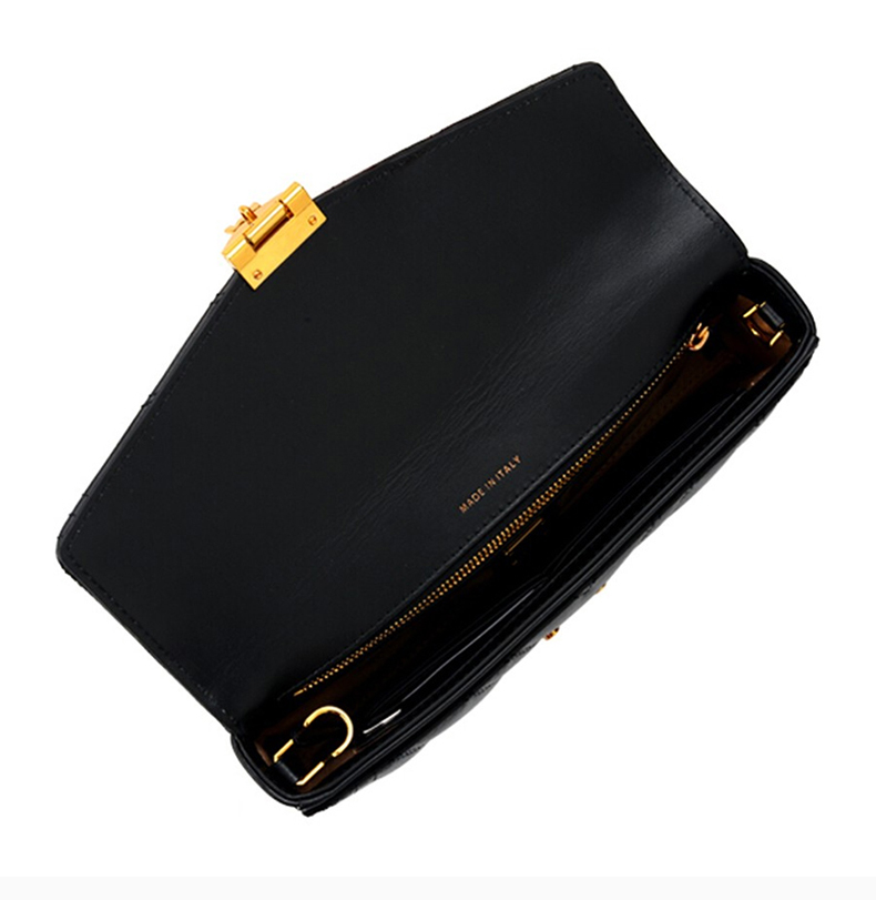 【包税】mcm 女士黑色行缝线皮革斜挎包单肩包链条包女包 myz9sme42bk