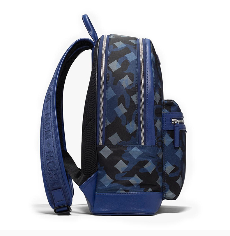 mcm 男士迷彩尼龙字母印花logo迷彩尼龙双肩包背包男包 muk9adt90ve