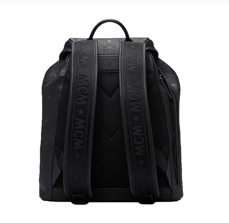 mcm 男士小号 tivitat皮革双口袋双肩包背包男包 muk9abt03bk