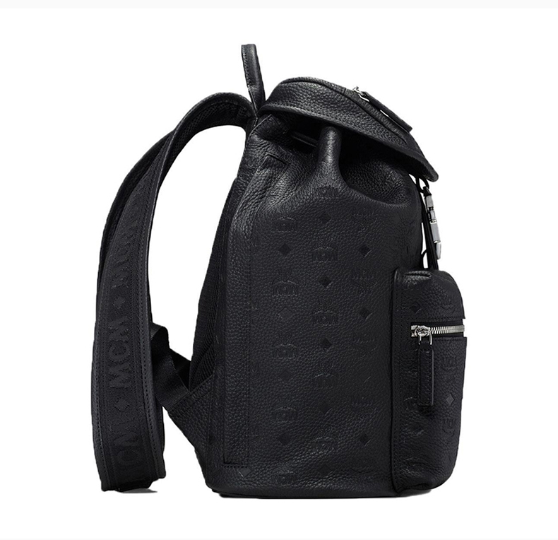 mcm 男士小号 tivitat皮革双口袋双肩包背包男包 muk9abt03bk