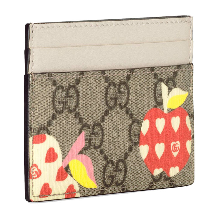 gucci/古驰 心苹果图案卡片夹 帆布/配皮 663923 22kag