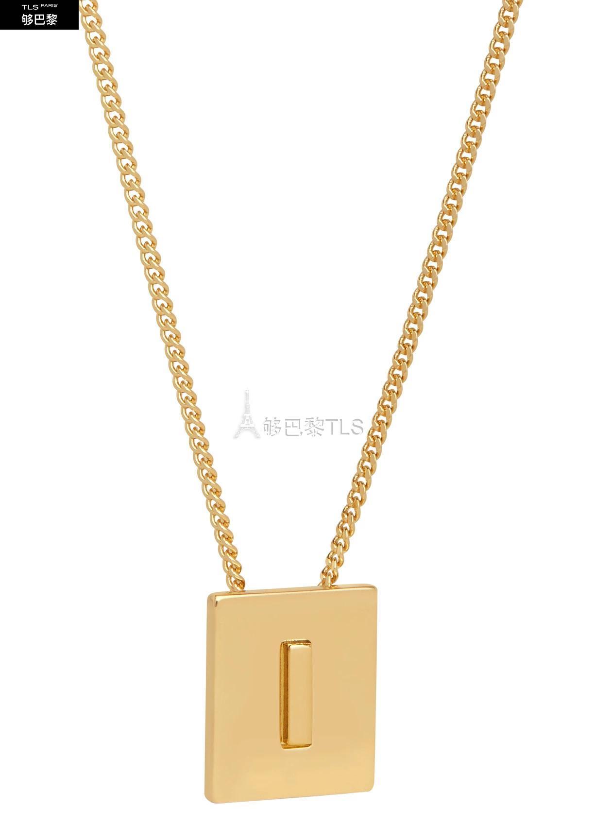 celine赛琳思琳 21年秋冬 女士 项链 alphabet金色饰面字母i黄铜项链