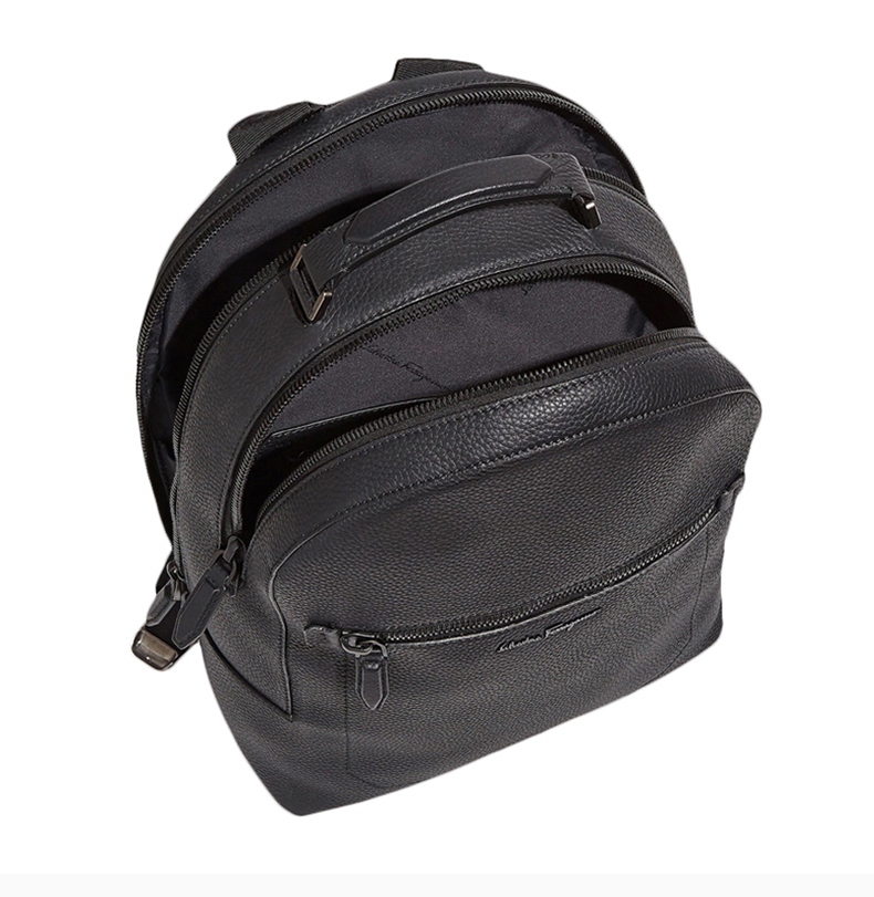 【包邮包税】salvatore ferragamo/菲拉格慕 男士黑色小牛皮双肩包