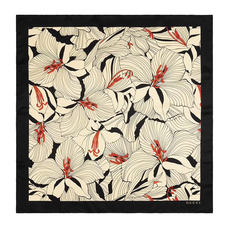 【gucci古驰 丝巾】【包税】gucci/古驰21年秋冬新款女士象牙白色和