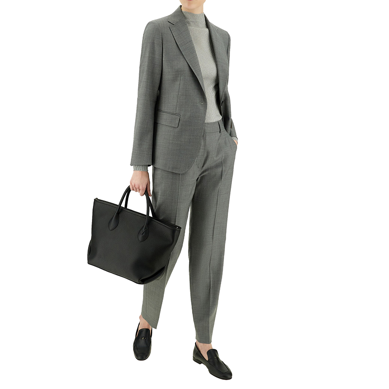 经典款 rocco系列 女士中灰色羊毛和真丝混纺西装夹克6046061906006